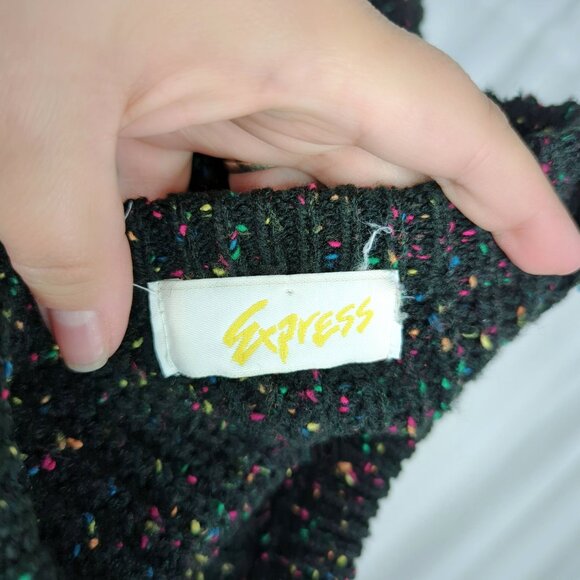 Vintage Express Sweater Medium Black Knit - Picture 8 of 8
